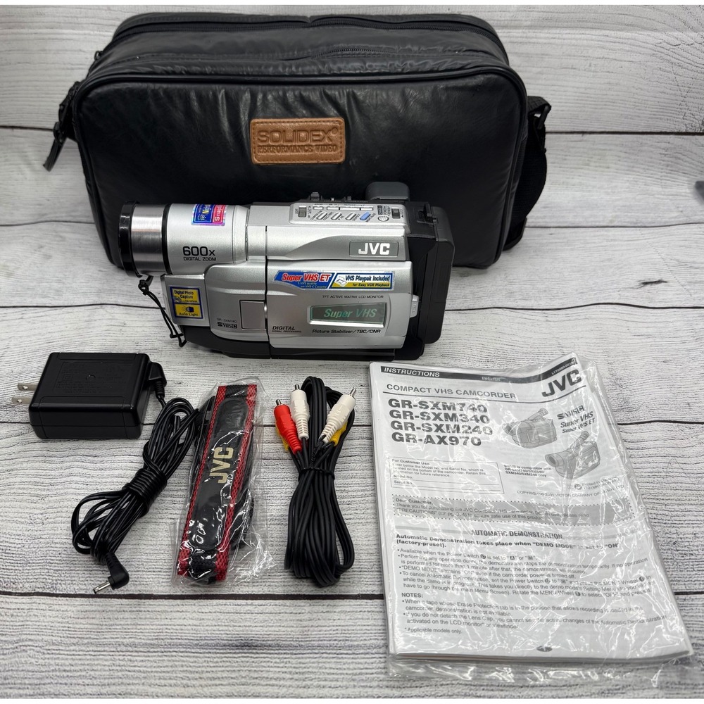 JVC GR-SXM740U Super VHS-C Video Camcorder VCR Playback Transfer BUNDLE TESTED